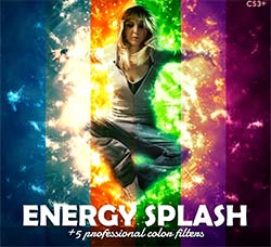 极品PS动作－能量暴发：Energy Splash Photoshop Action